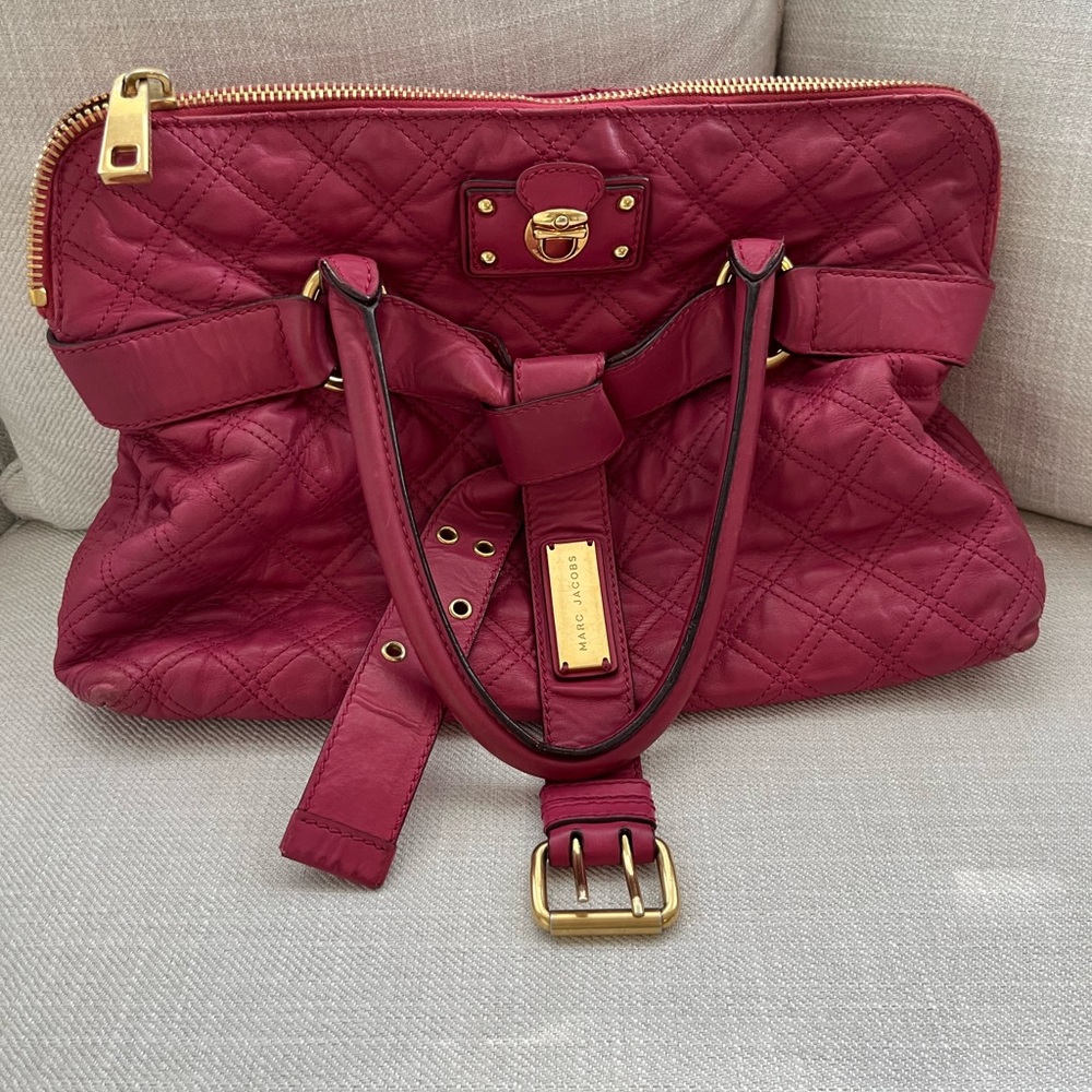 Marc Jacobs Quilted pink Bruna Shoulder Bag